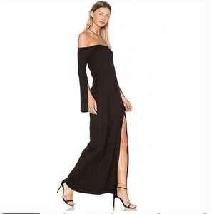 Alexis Katana Off Shoulder Slit Bell Sleeve Maxi Dress Formal Evening GownSize M